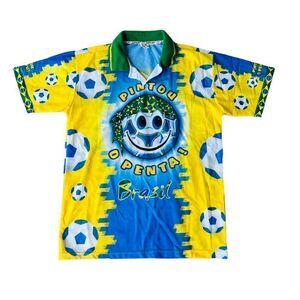 Vintage RARE 90s Diplay Brazil / Brasil Soccer Futbol Jersey Men's Medium (M)